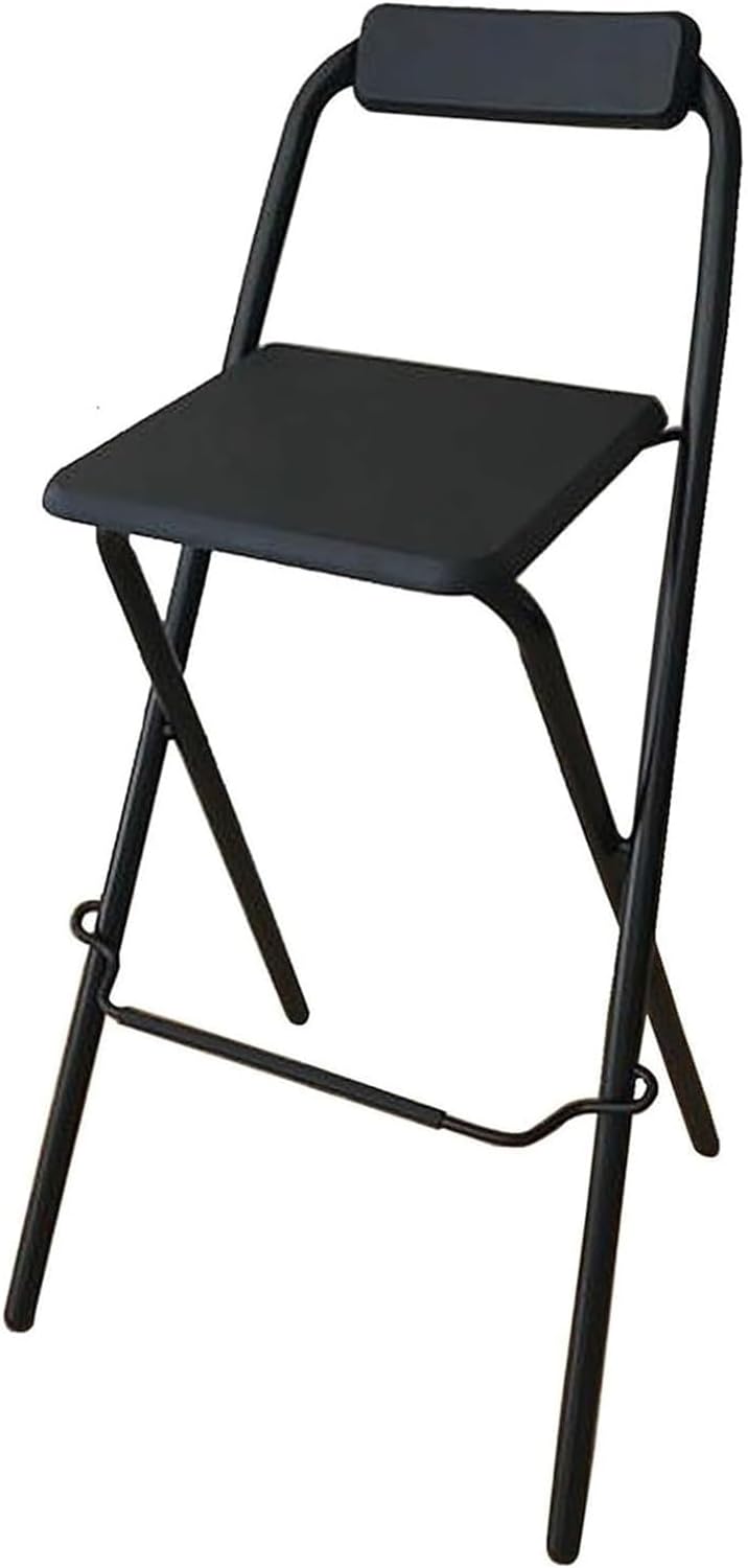 Portable Folding Chair, Foldable Chair with Backrest, Breakfast High for Outdoor Kitchen Shop (Color : 2pcs, Size 70cm/28inch) (1pc 65cm/26inch)