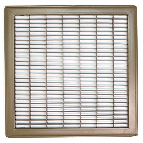 14" X 14" Floor Grille - Fixed Blades Air Grill - Brown [Outer Dimensions: 15.75 X 15.75]