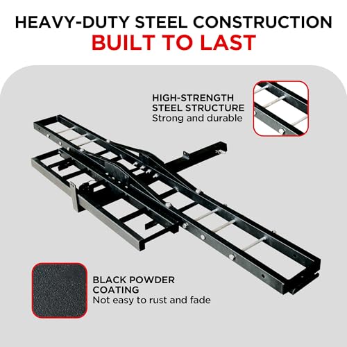 Rockland Motorcycle Carrier, 500 Lbs Capacity, Motorcycle Carrier Hitch Mount With Loading Ramp, Scooter Dirt Bike Hauler thumb #4