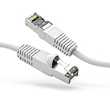 FireFold Cat6 Ethernet Shielded Patch Cable 25ft White Internet Cable 600MHZ - Snagless Boot Long Ethernet SSTP Cable High Speed Ethernet Cable - Constructed of 4 UTP 24AWG Stranded Pure Copper Wire