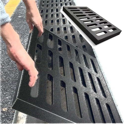 Rejilla rectangular de alcantarillado para entrada de garaje y patios exteriores transitados