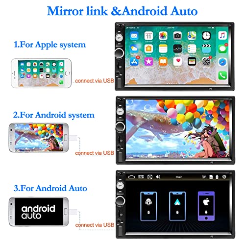 CAMECHO 7 Inch HD Touchscreen Autoradio met Bluetooth en Handsfree Functie - Afbeelding 4