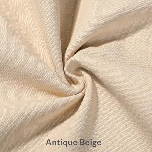 Image of 100% Cotton Duck Fabric by The Yard - Heavy Duty Canvas Cloth for Upholstery, Curtains, Bags, Crafts & Home Decor Size 62 inch- Available in Yellow, White, Natural & Blue (Natural, 2 Metre)