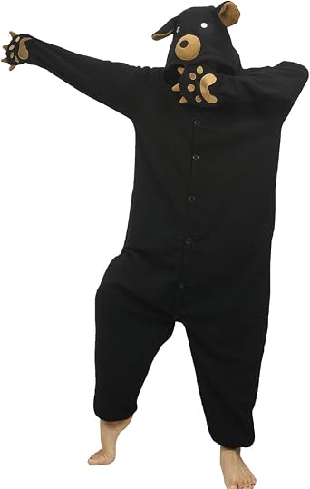 dressfan Animal Black Bear Onesie Costume Bear Pajamas Carnival Halloween Costume