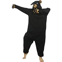 dressfan Animal Black Bear Onesie Costume Bear Pajamas Carnival Halloween Costume
