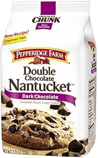 Pepperidge Farm, Double Chocolate Nantucket, Dark Chocolate, Chocolate Chunk Crispy Cookies, 204 g. [Pack of 1 piece]
