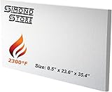 Simond Store Ceramic Fiber Board Insulation - 2300F Rated - 1/2' x 23.6' x 35.4' - Pack of 1 - Ceramic Fiber Thermal Insulation Board for Stoves, Ovens, Forges, Kilns, Furnaces, Fireplaces
