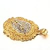 PAURO Stainless Steel Vintage Golden Lion Head Pendant with Zirconia Necklace Without Gold Chain for Punk Mens Engagement #1