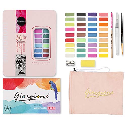 HMMJ Watercolor Paint Set,36 Vibrant Colours - Lightweight and Portable -Perfect for Budding Hobbyists and Professional Artists(8 Piece Set). (Color : Pink)