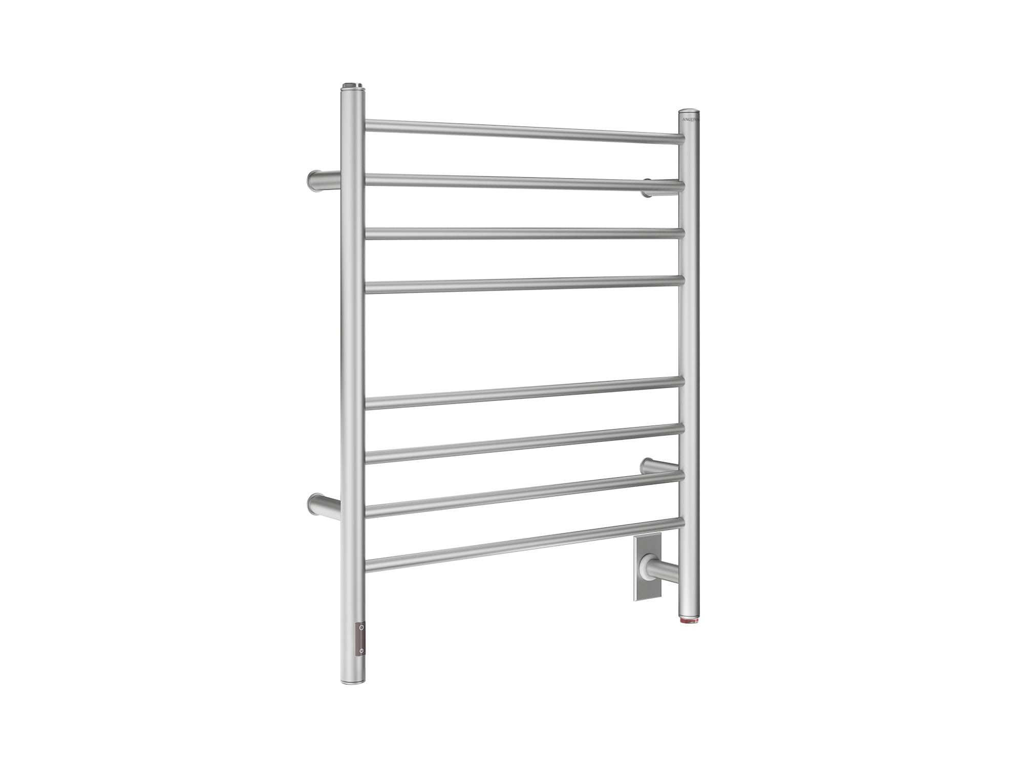 Ancona AN-5326 Prestige OBT 8-Bar Hardwired and Plug-in Towel Warmer with Integrated On-Board Timer in Brushed Stainless Steel
