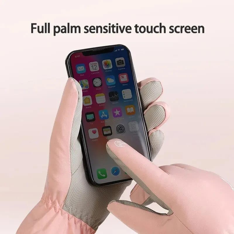 Generic Winter Gloves for Women Waterproof Snow Gloves for Women Ski Gloves Warm Cold Weather Gloves with Touch Screen Fingers (Pink)