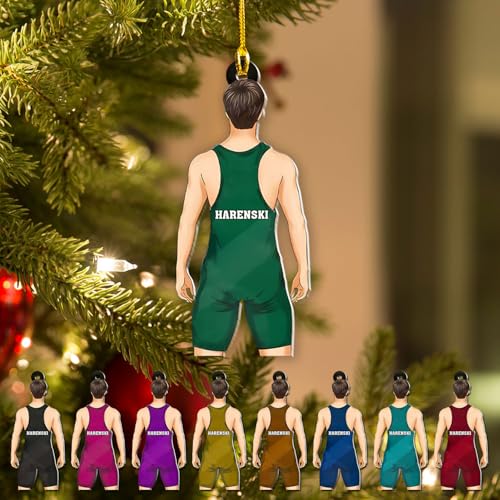 Personalized Wrestling Ornaments, Wrestling Christmas Ornament 2025, Boys Girls Wrestling Gifts Wrestler Christmas Ornaments, Wrestling Coach Gift for Wrestling Player Wrestling Helmet Ornament (W16)