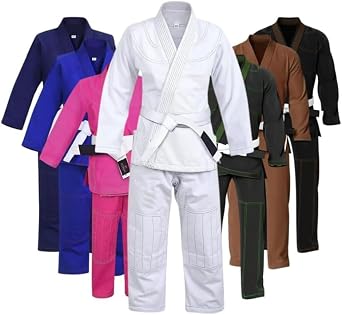 Ultimate Brazilian Jiu Jitsu Gi Preshrunk Unisex Bjj Gi Lightweight 450 Gsm Cotton Fabric | Perfect Fit for Men Women and Kids | Premium Training Uniform with Comfort Sizing Guide|White