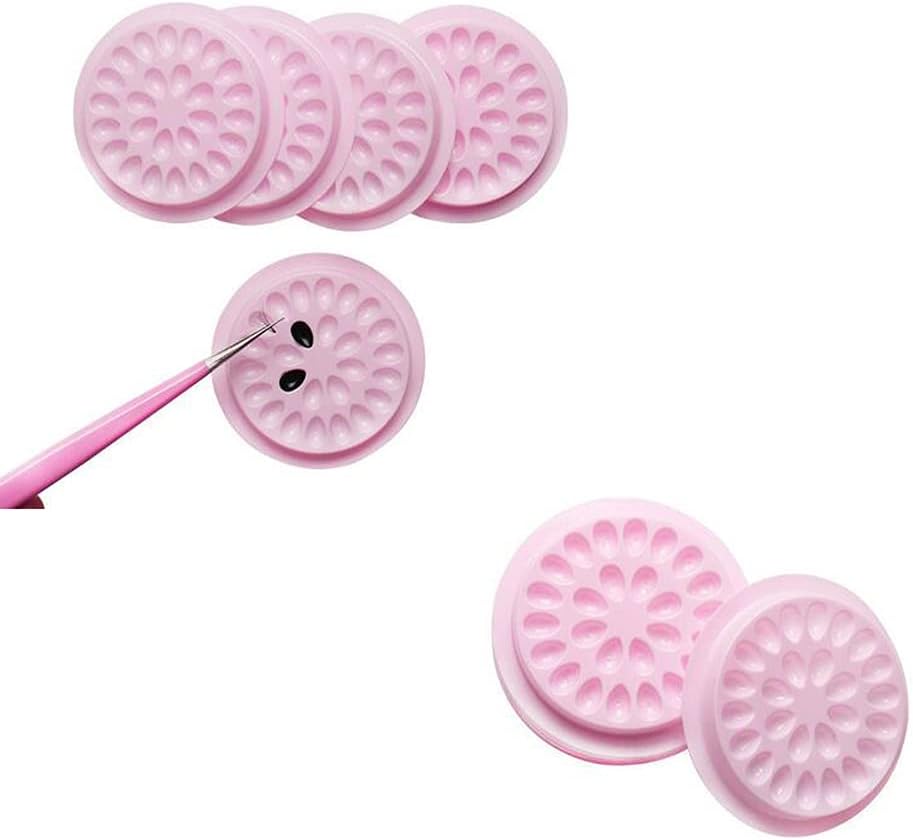 20pcs Plastic Eyelash Glue Holder Disposable False Lash Glue Tray Eyelash Extension Glue Pallet Stand Pads