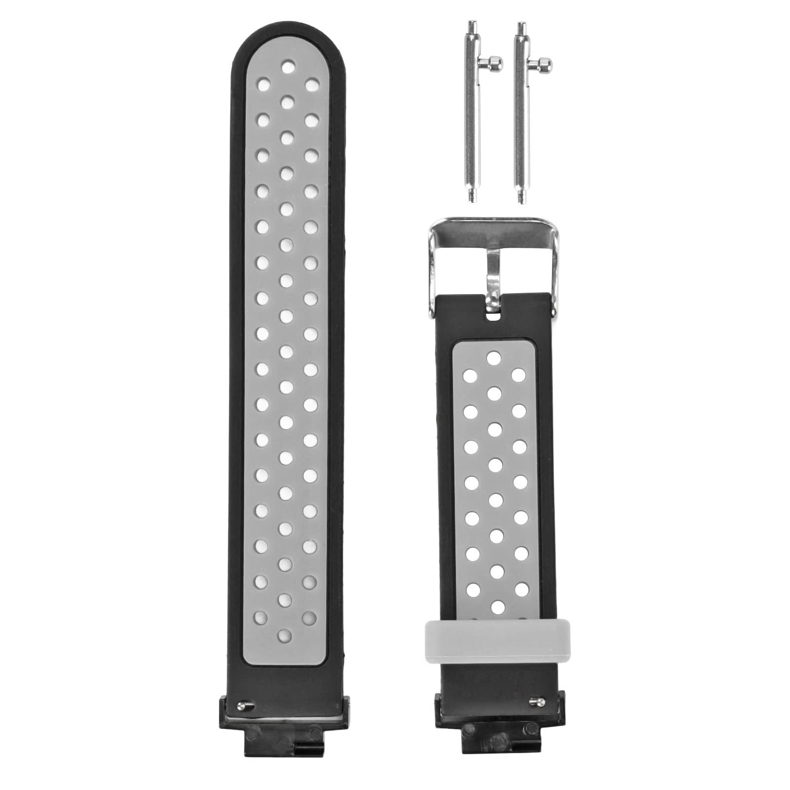 Silicone Watchband, Double Color Replacement Watch Wristband for Amazfit Verge Verge Lite, Soft Breathable Watch Strap (Black gray)