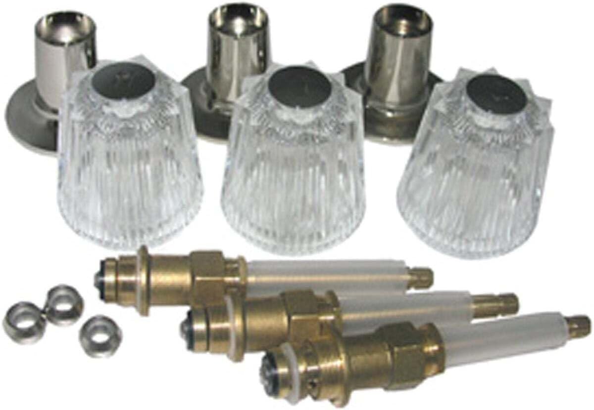 LASCO 01-9455 Three Valve Windsor Trim Set with Stems for Price Pfister Brand