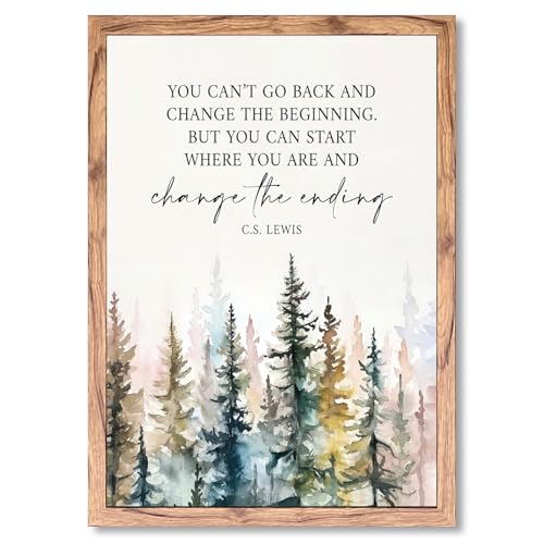 Motivational Office Wall Decor CS Lewis Quote Inspirational Wall Art Positive Affirmations Canvas Prints Encouraging Motivational Posters For Office Bedroom Living Room Home 8x12inch Wood Framed