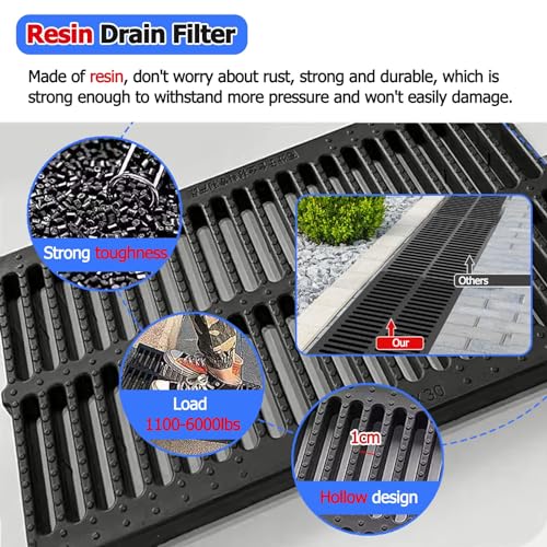 Caniveau robuste avec crépine de drainage pour évacuation eaux pluviales