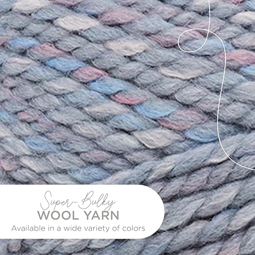 Image of Lion Brand Yarn Wool-Ease Thick & Quick Yarn, Soft and Bulky Yarn for Knitting, Crocheting, and Crafting, 1 Skein, Storm Front | Super Bulky Wool Acrylic Blend Fiber for Soft Hats, Sweaters, Chunky Blankets, Yarn for Crochet, Knitting, Crafts, Weaving