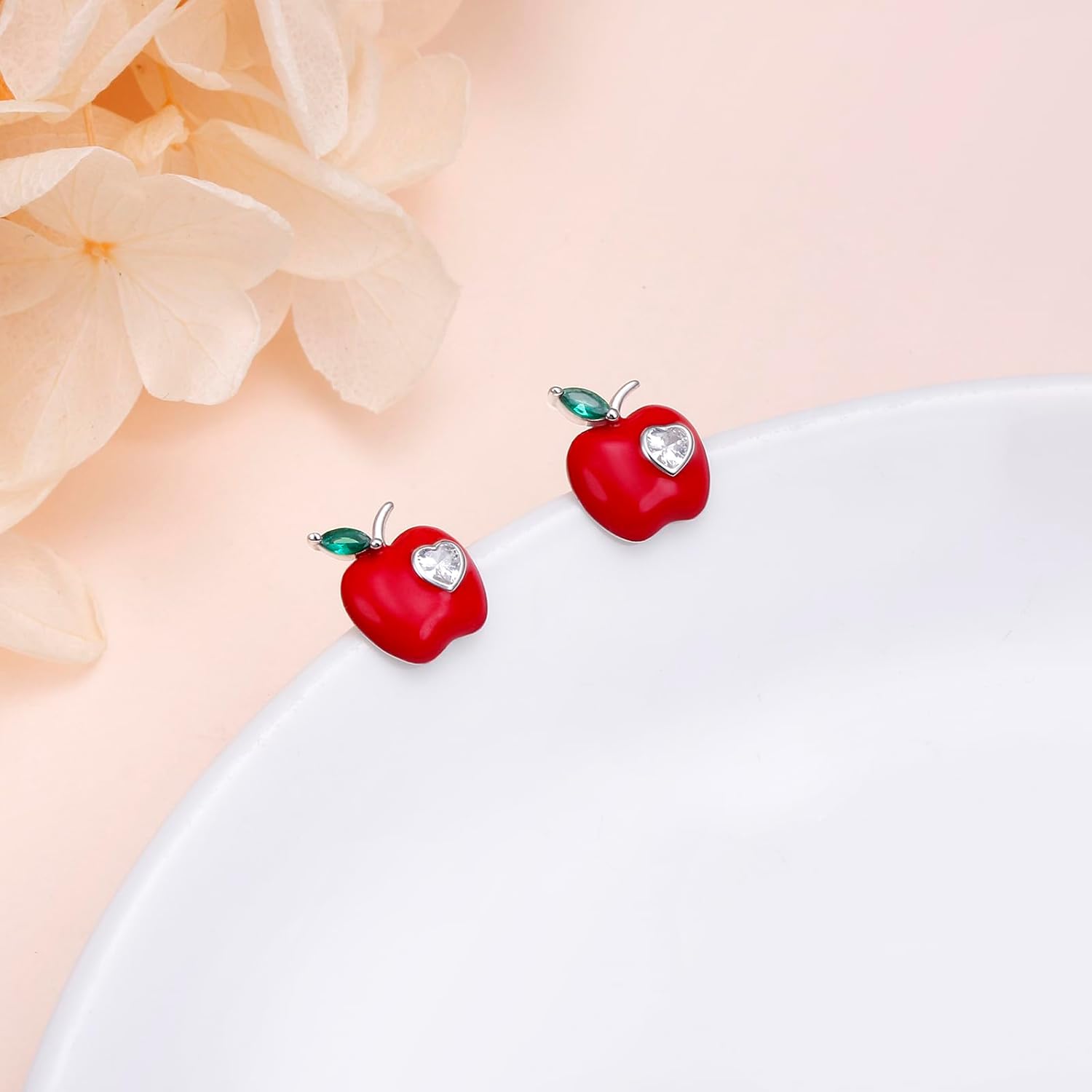 Women Earrings 925 Sterling Silver Football/Airplane/Apple/Animal Dainty Stud Earrings Birthday Gifts - Image 5