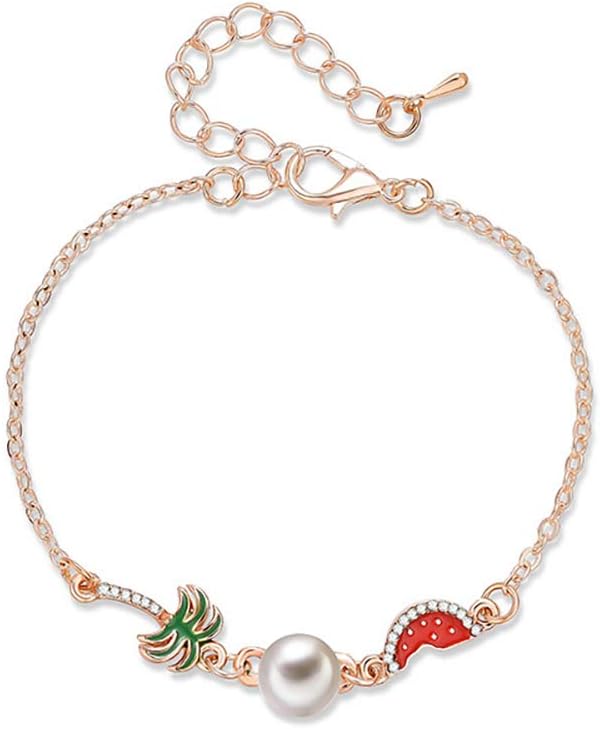 Eiffy CZ Crystal Yellow Honey Bumble Bee Sunflower Bracelets Bangles for Women Coconut Palm Trees Watermelon Bracelet Jewelry