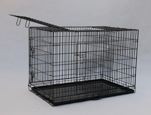 BestPet Black 49" Triple-Door Suitcase Style Folding Dog Crate with Free Pan - 49"(l) X 29"(w) X 32"(h)