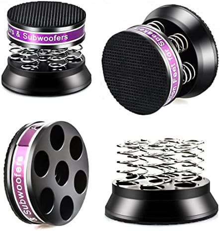 Audiocrast Spring Speaker Isolation Stand Feet, Aluminum Non-Slip Speaker Floor Protectors, Sound Dampening Anti Vibration Speaker Base Pad for HiFi Amplifier/DAC/Turntable/Player 4PCS (Black)