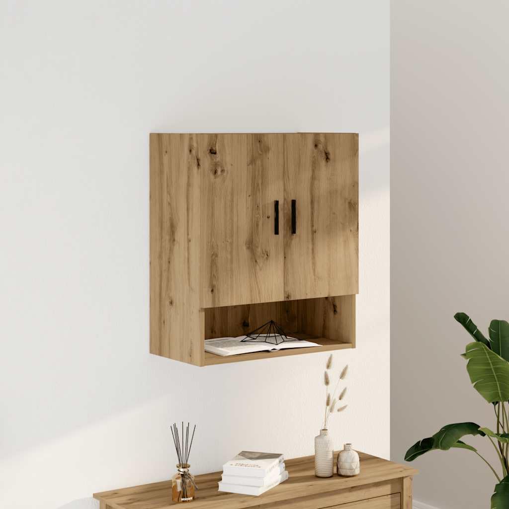vidaXL Wandschrank Artisan-Eiche 60x31x70 cm Holzwerkstoff, Schrank, Hängeschrank, wandmontierter Vitrinenschrank, Aufbewahrungsschrank