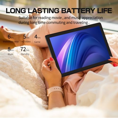 Image of 10 in Android Tablet 64GB+1TB, 1280x800 IPS Dual Camera 6000mAh (Black)