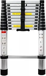 Escada Telescópica Inox 11 Degraus Multifuncional 3,2mts Portátil