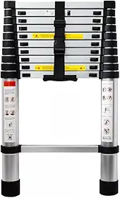 Escada Telescópica Inox 11 Degraus Multifuncional 3,2mts Portátil