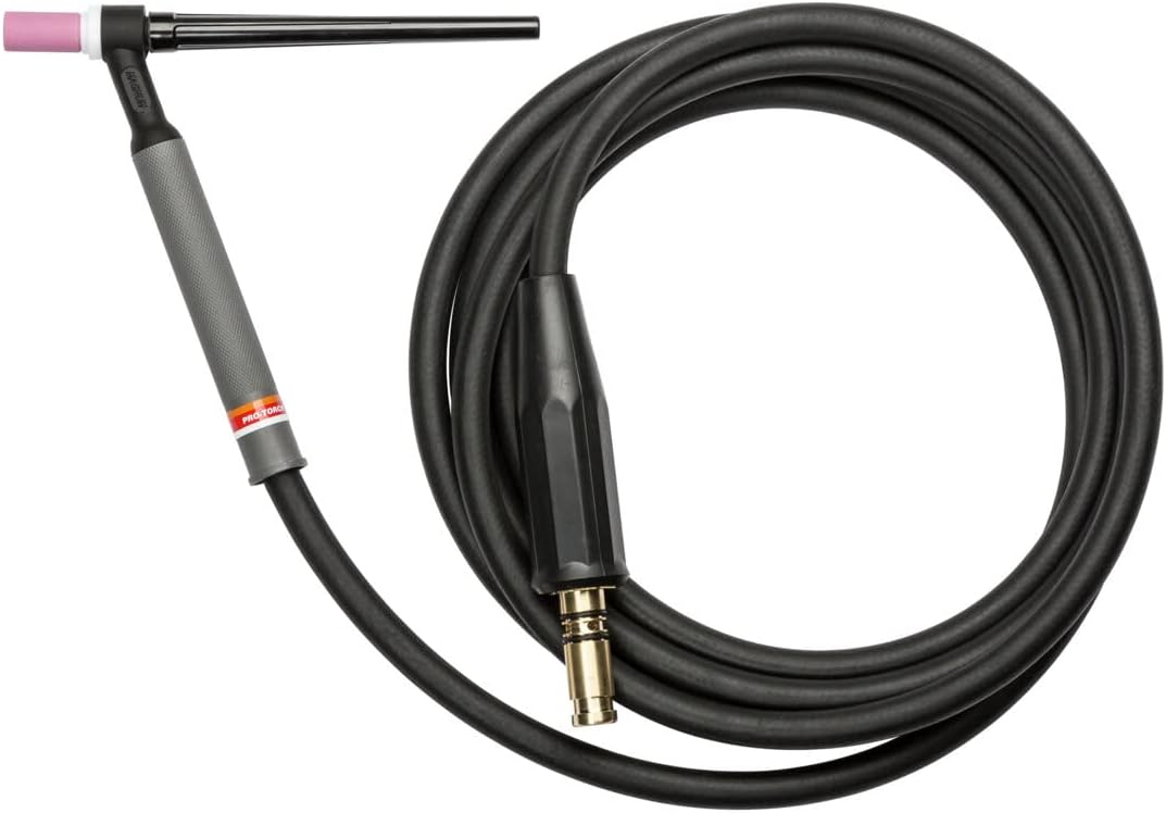 PTA-9 Ready to Weld TIG Torch - for Air-Cooled TIG Welding - Rigid Torch Head - 12.5 FT, 1 Piece Cable - K1782-16