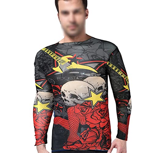 Shina Tattoo Long Sleeve T-Shirt For Men Elastic Suitable Sport And Fitness Adjustable (L49-Us) #TOP4