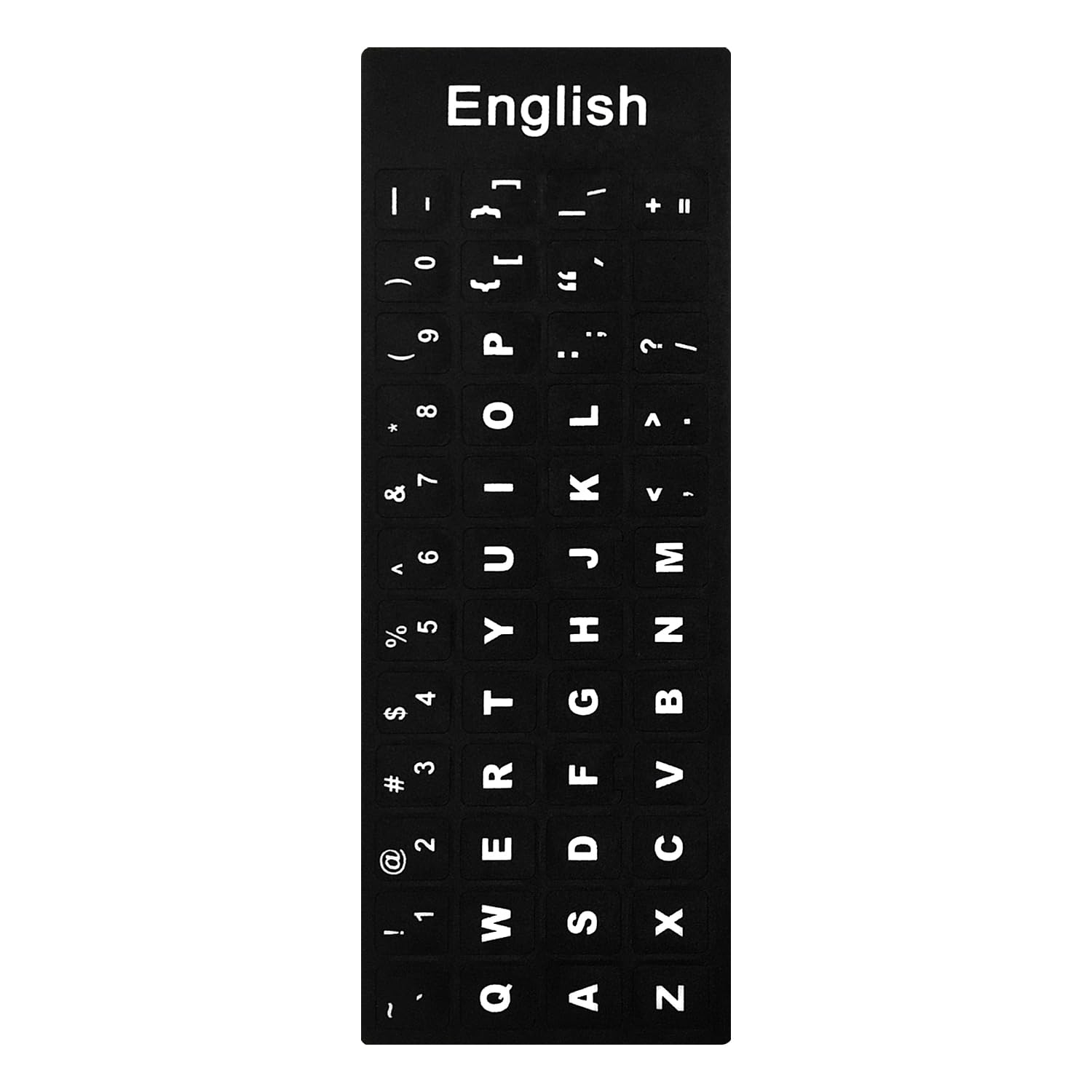 Tabanzhe White,Black Universal English Keyboard Stickers,Waterproof Non Transparent Keyboard Alphabet Replacement Sticker With White Letters Black Background For Computer Laptop Notebook Desktop