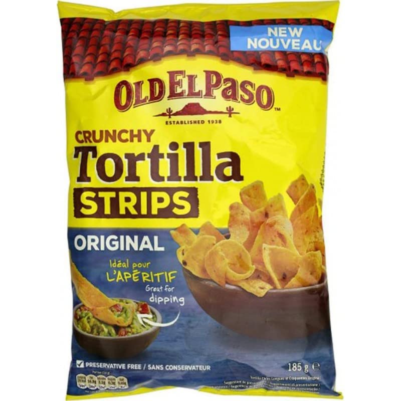Old El Paso Crunchy Tortilla Strips Original 185 g (lote de 4)