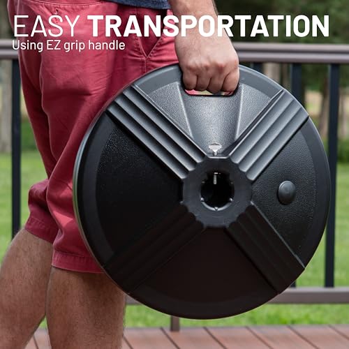 US Weight Durable Fillable Umbrella Base Designed to be Used with a Patio Table (Black)