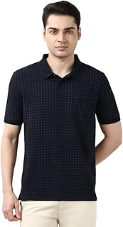 Peter England Men's Cotton-Polyester Micro Matrix Polo Shirt – Casual Wear | Minimal & Modern Price In India