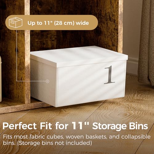 COMHOMA 8 Wood Cube Storage Organizer with Open Back and Removable Back Panels, 11In Brown Cube Storage Bookshelf, Cubicle Shelf Bookcase for Home Office Bedroom Living Room, Vertical or Horizontal by COMHOMA - Image 4