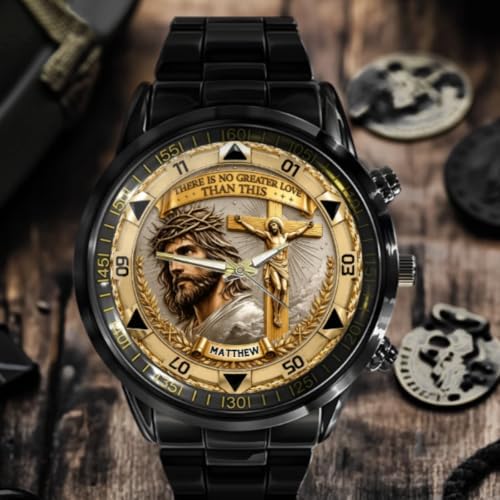 Custom Jesus Christ Crucifix Watch - Personalized Name Watch, Faith Watchs - 3