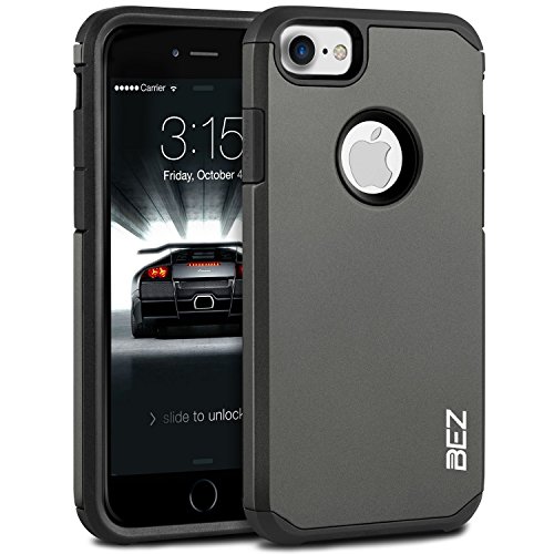 BEZ Cover iPhone 7, Custodia iPhone 8 Rigida Protettiva con Impact [Antiurto, Assorbimento-Urto] Bumper Protezione da Cadute e Urti Posteriore per iPhone 7 e iPhone 8, Grigio