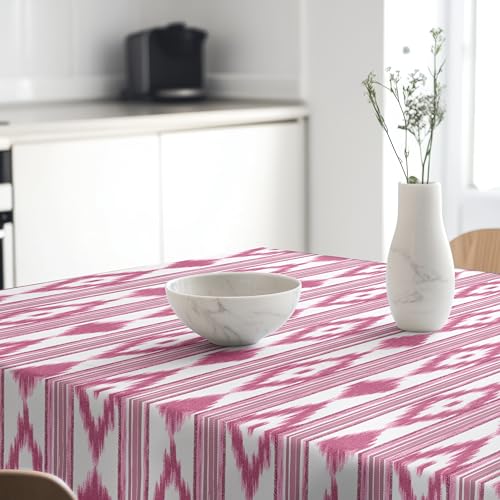 Nappe en résine rose 220 x 140 cm protège table rectangulaire - 6