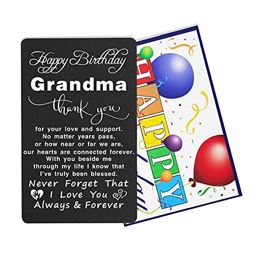 Grandma Birthday Card, Grandma Birthday Gifts, Engraved Birthday Greeting Card for Grandmother