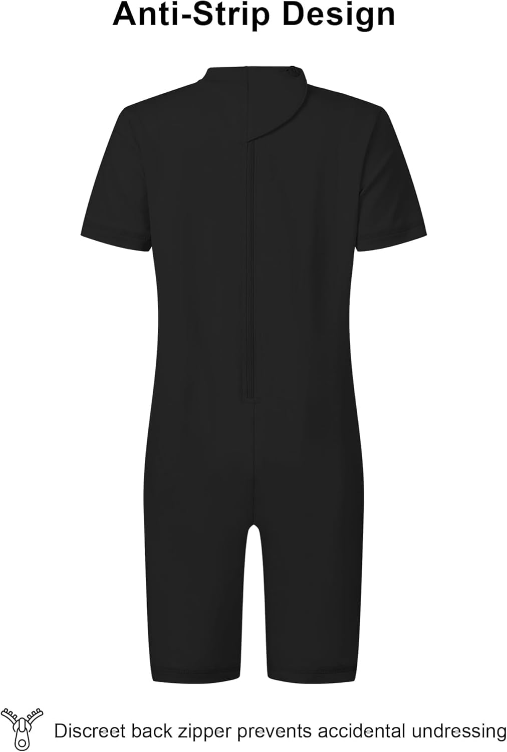 Kids Adaptive Sensory Jumpsuit for Autism SPD Anti-Strip Romper with Back YKK Zipper