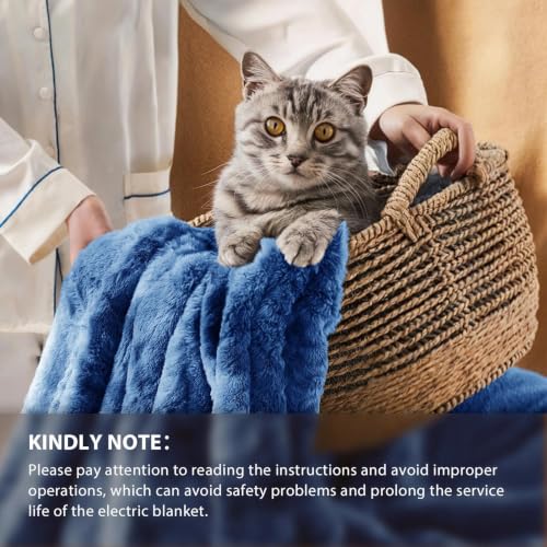 Image of Homemate Electric Heated Heating Blanket King Size 100 inchx90 inch Dual Control | ETL Certified 2 /4 /6 /8H Auto-Off 10 Heat Level Overheat Protection Machine Washable FauxFur Sherpa,Cold Room Cold Sleeper Gift