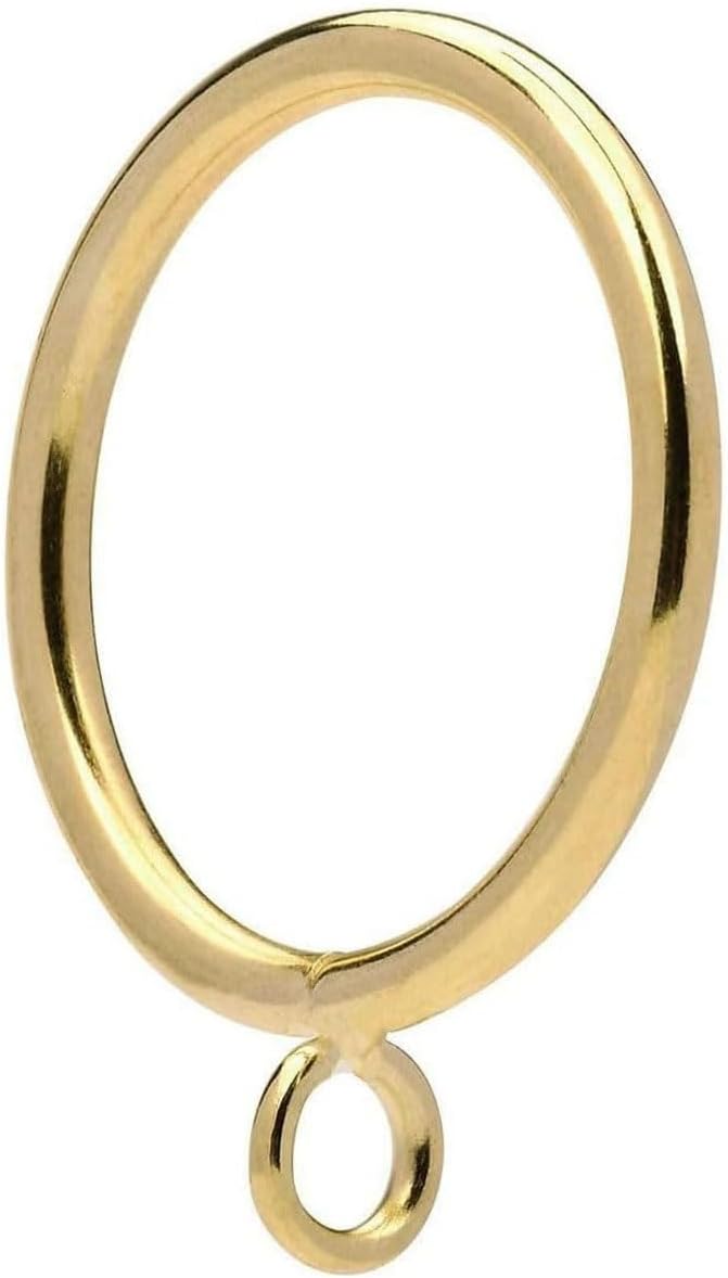 48Pcs 1.5-Inch Inner Diameter Metal Curtain Rings with Eyelets,Fits Up to 1 1/4-Inch Rod,4 mm Diameter Wire (Gold-48pcs)