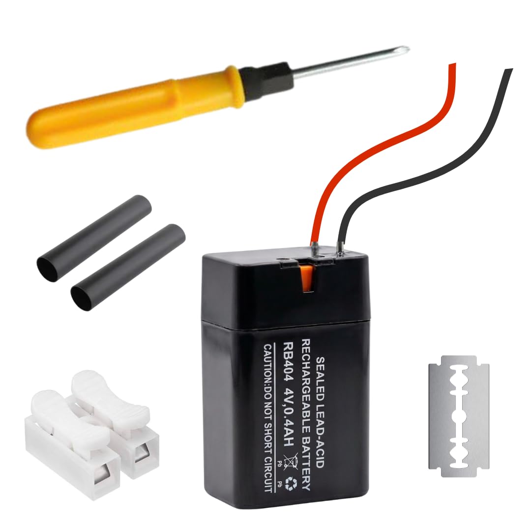 Mosquito Racquet/Mosquito Bat/Mosquito Net Racket Battery Replacement Kit | Pre-Soldered 4V 0.4Ah Rechargeable Battery + Connectors, Universal Screwdriver | No Soldering Required | DIY Repair Kit-image-45