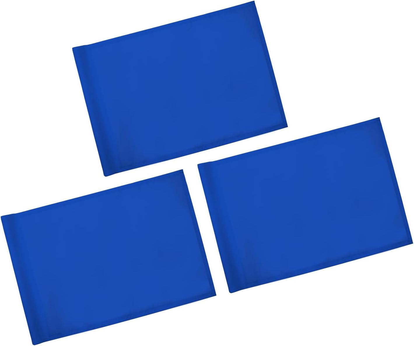 KINGTOP Golf Flag 20x14 Inch - Plain Blue, 420D Nylon, Tube Inserted - Standard Putting Green Flags for Driving Range, Backyard Practice, Golf Courses, Country Club, 3-Pack