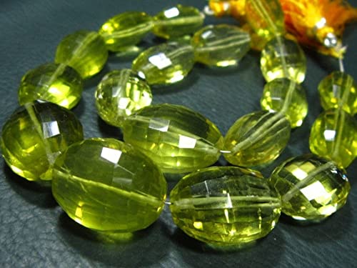 Lemon Quartz AAA grandes perles de quartz citron ovale briolette taille step de haute qualité
