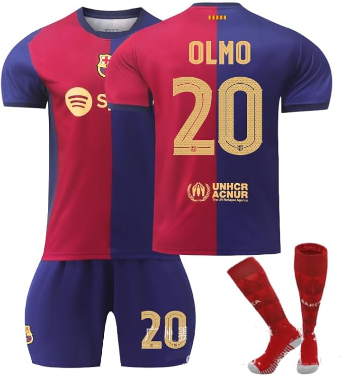 タグ付正規品/新品未使用バルセロナ 2024-2025 アウェイユニラフィーニャ Amazon | [EESDCOS] ホーム+アウェイユニフォーム バルセロナ