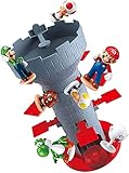 Epoch Games Super Mario Blow Up! Shaky Tower Balancing Game - Tabletop Skill and Action Game with Collectible Super Mario Action Figures (Pack of 6)
